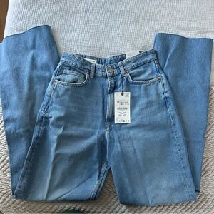 Zara TRF High Rise Wide Leg Jeans